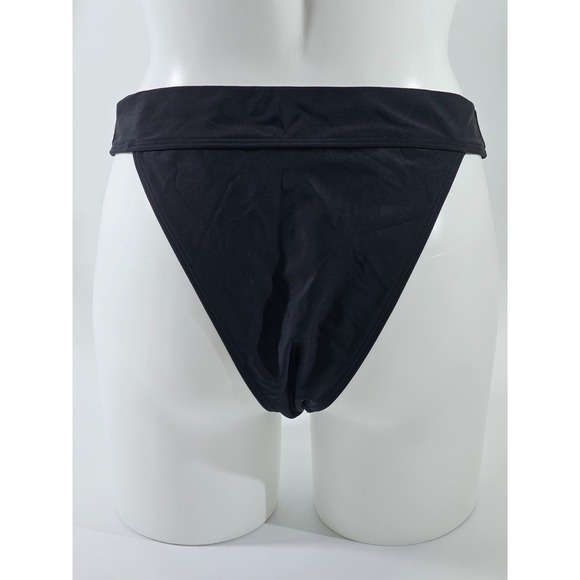 Abercrombie & Fitch Womens M Black Cheeky High Waist Bikini‎ Bottom Swim EUC - Picture 3 of 5